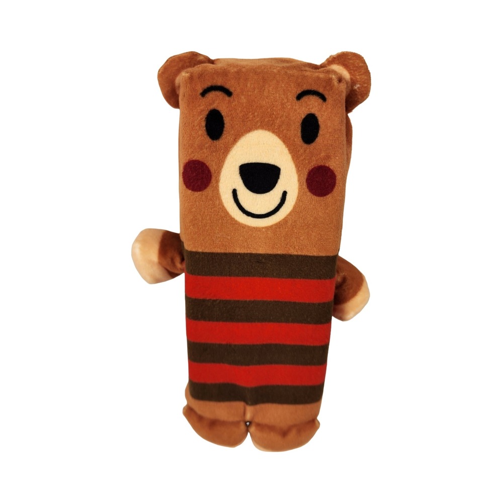 Demdaco Nat &‎ Jules Bjorn Bear Zoobies Friends Striped Brown Red Plush 8 Inch